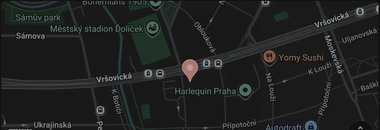 Mapa: Sportovní 823/14, Praha 10 – Vršovice